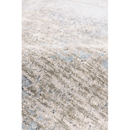 Pasargad Malibu Collection Hand-Loomed Bamboo Silk Area Rug - Gray/Aqua, 96" x 120" (psh-03 8x10)