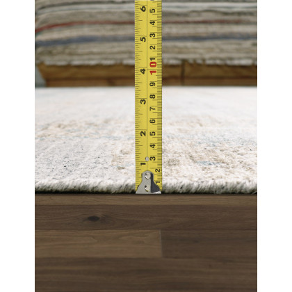 Pasargad Malibu Collection Hand-Loomed Bamboo Silk Area Rug - Gray/Aqua, 96" x 120" (psh-03 8x10)