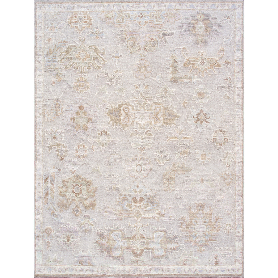 Pasargad - Oushak Collection Hand-Knotted Wool Area Rug in Silver/Gray, 110" x 146" (PSHR-12 9x12)