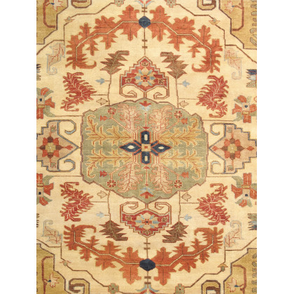 Pasargad - Serapi Collection Hand-Knotted Lamb's Wool Area Rug in Ivory/L. Green, 98" x 118" (PSJ-30 8x10)