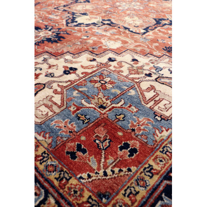 Pasargad - Serapi Collection Hand-Knotted Wool Area Rug in Red/Navy, 92" x 118" (PSJ-3059b 8x10)