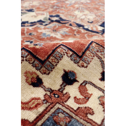Pasargad - Serapi Collection Hand-Knotted Wool Area Rug in Red/Navy, 92" x 118" (PSJ-3059b 8x10)