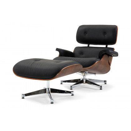 Pasargad - Portfino Leather Lounge Chair with Ottoman