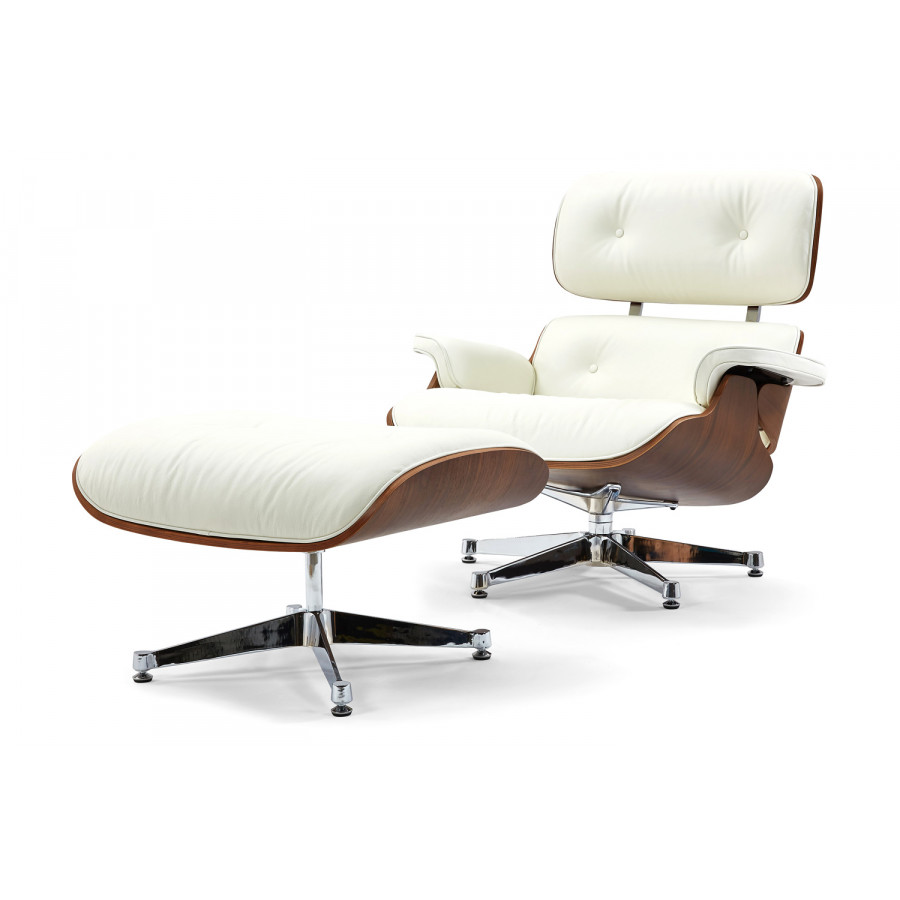 Pasargad - Portfino Leather Lounge Chair with Ottoman
