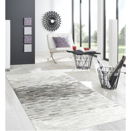 Pasargad Galaxy Collection Hand-stitched Cowhide Area Rug - Silver, 144" x 180" (ptx-1960 12x15)