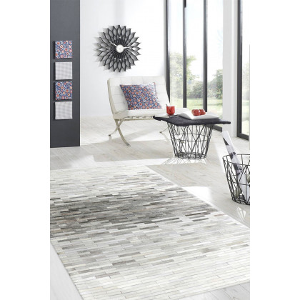 Pasargad Galaxy Hand-Loomed Silver Cowhide Area Rug (PTX-1960 9X12) - 105'' x 141''