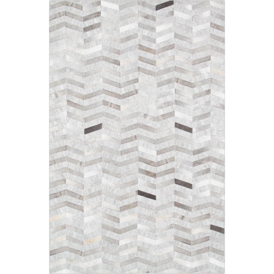 Pasargad - Galaxy Collection Cowhide Cowhide/Sari Silk Area Rug in Silver, 144" x 180" (ptx-3105 12x15)