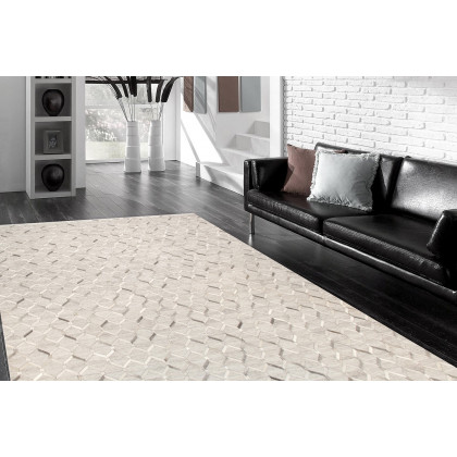 Pasargad Hand-Loomed Cowhide Sari Silk Area Rug (PTX-3284 10X14) - 120'' x 168''
