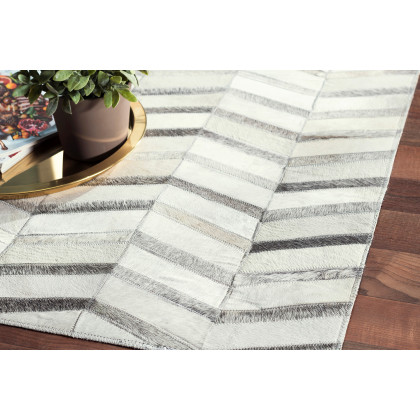 Pasargad Hand-Loomed Cowhide Silver Area Rug (PTX-4685 9X12) - 105'' x 141''