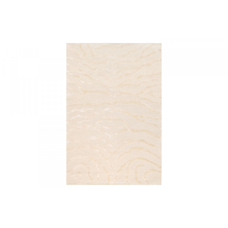 Pasargad Edgy Collection Hand-Tufted Ivory Silk and Wool Area Rug (PVCSK-01 4X6) - 48'' x 72''