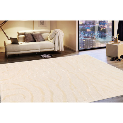 Pasargad Edgy Collection Hand-Tufted Ivory Silk and Wool Area Rug (PVCSK-01 4X6) - 48'' x 72''