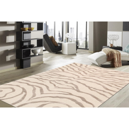 Pasargad Edgy Collection Hand-Tufted Ivory Silk and Wool Area Rug (PVCSK-03 10X14) - 117'' x 165''
