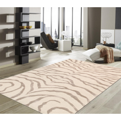 Pasargad - Edgy Collection Hand-Tufted Bamboo Silk/Wool Area Rug in Ivory/Silver, 144" x 180" (pvcsk-03 12x15)
