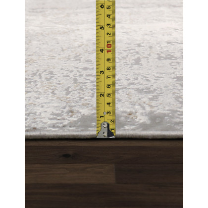Pasargad Stella Collection Power-Loomed Polypropylene/Polyester Area Rug - L. Gray, 93" x 117" (pvha-44 8x10)