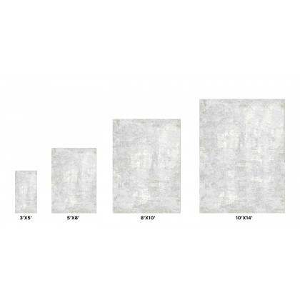 Pasargad Stella Collection Power-Loomed Polypropylene/Polyester Area Rug - L. Gray, 93" x 117" (pvha-44 8x10)