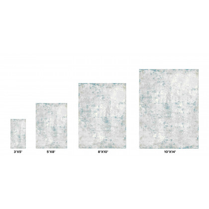 Pasargad Stella Collection Power-Loomed Polypropylene/Polyester Area Rug - Beige/L. Gray, 93" x 117" (pvha-46 8x10)