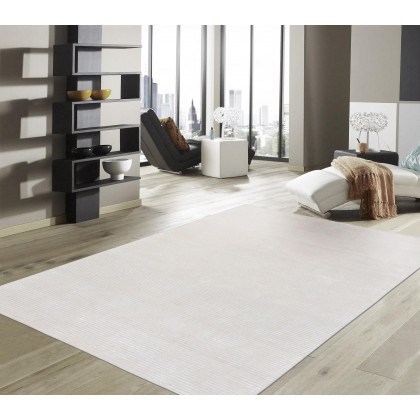 Pasargad Edgy Collection Hand-Tufted Bamboo Silk/Wool Area Rug - Beige, 60" x 96" (pvny-1 5x8)
