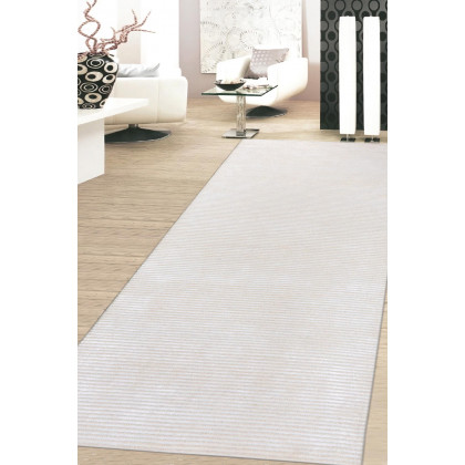 Pasargad Edgy Collection Hand-Tufted Silk and Wool Beige Runner Rug (PVNY-1 RNR 2.6X10) - 30'' x 120''