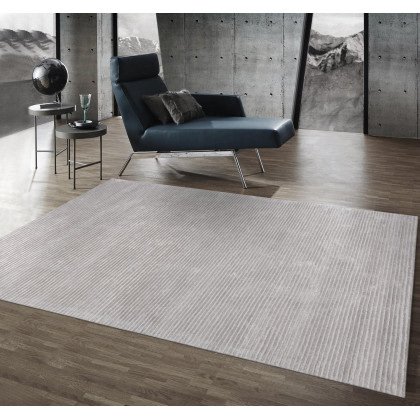 Pasargad Edgy Collection Hand-Tufted Bamboo Silk/Wool Area Rug - Silver/Gray, 93" x 117" (pvny-11 8x10)