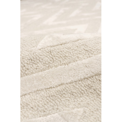 Pasargad Edgy Collection Hand-Tufted Bamboo Silk/Wool Area Rug - Ivory, 93" x 117" (pvny-20 8x10)
