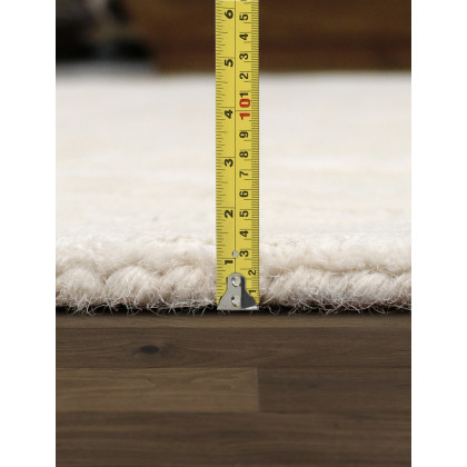 Pasargad Edgy Collection Hand-Tufted Bamboo Silk/Wool Area Rug - Ivory, 93" x 117" (pvny-20 8x10)