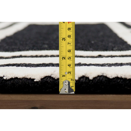 Pasargad Edgy Collection Hand-Tufted Bamboo Silk and Wool Black Area Rug 60'' x 96'' (PVNY-21 5X8)