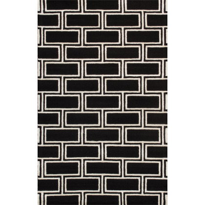 Pasargad - Edgy Collection Hand-Tufted Bamboo Silk and Wool Black Area Rug 60'' x 96'' PVNY-21