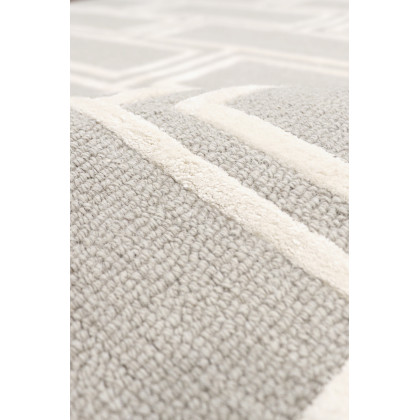 Pasargad Edgy Collection Hand-Tufted Bamboo Silk/Wool Area Rug - Silver/Ivory, 93" x 117" (pvny-22 8x10)