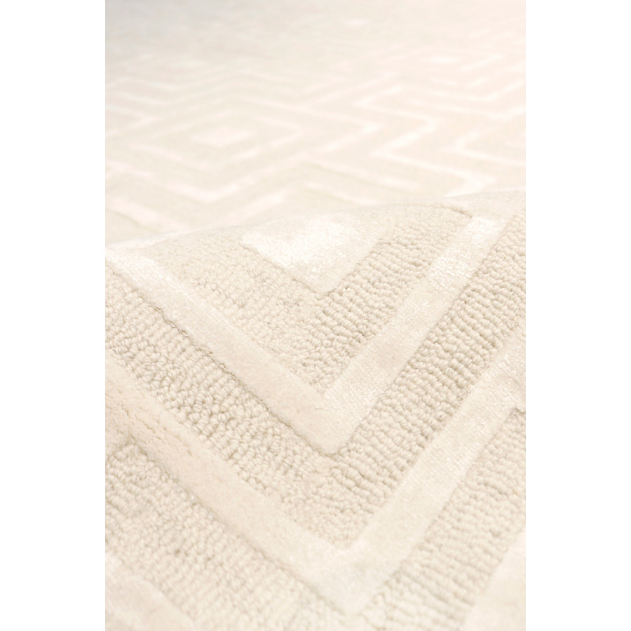 Pasargad Edgy Collection Hand-Tufted Ivory BSilk and Wool Area Rug (PVNY-24 10X14) - 117'' x 165''