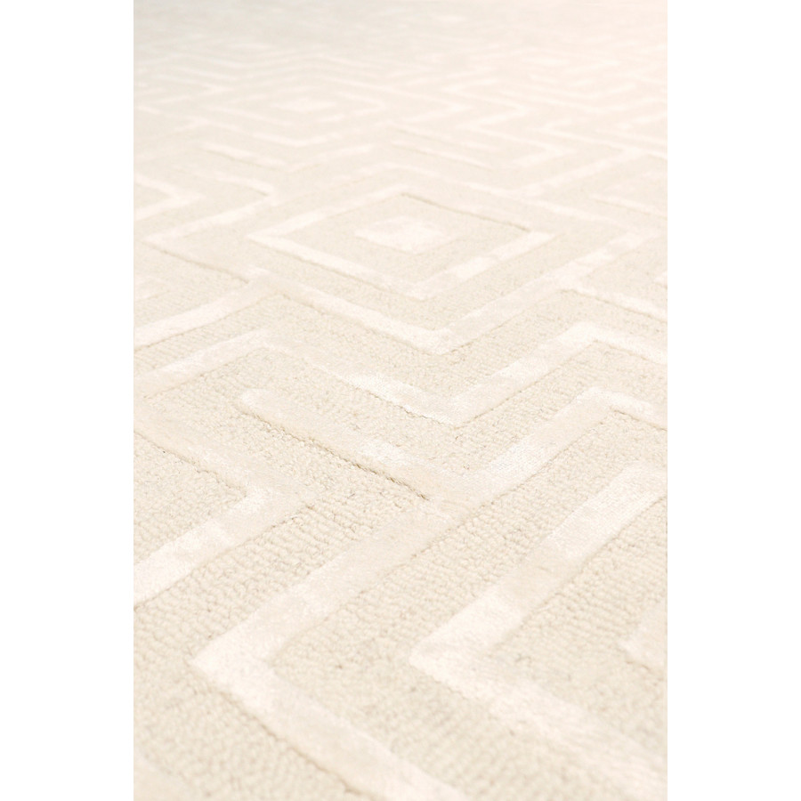 Pasargad Edgy Collection Hand-Tufted Ivory BSilk and Wool Area Rug (PVNY-24 12X15) - 144'' x 180''