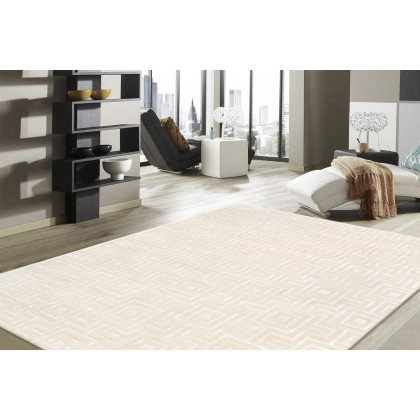 Pasargad Edgy Collection Hand-Tufted Ivory BSilk and Wool Area Rug (PVNY-24 12X15) - 144'' x 180''