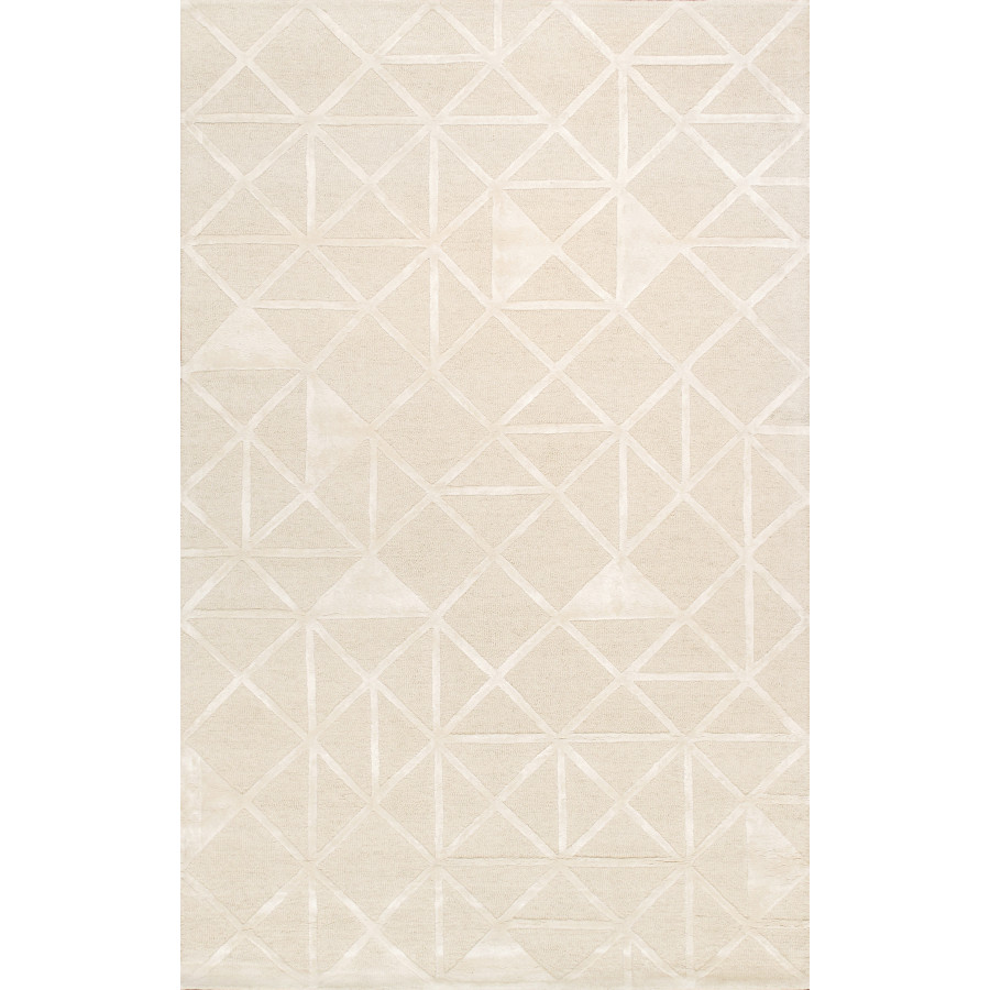 Pasargad Edgy Collection Hand-Tufted Bamboo Silk/Wool Area Rug - Ivory, 117" x 165" (pvny-25 10x14)