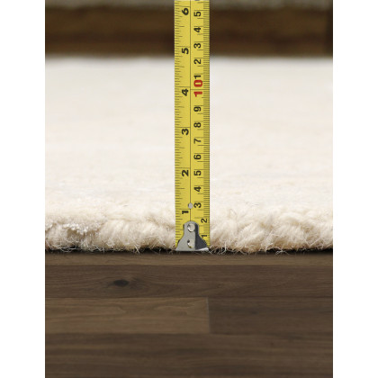 Pasargad Edgy Collection Hand-Tufted Bamboo Silk/Wool Area Rug - Ivory, 105" x 141" (pvny-25 9x12)