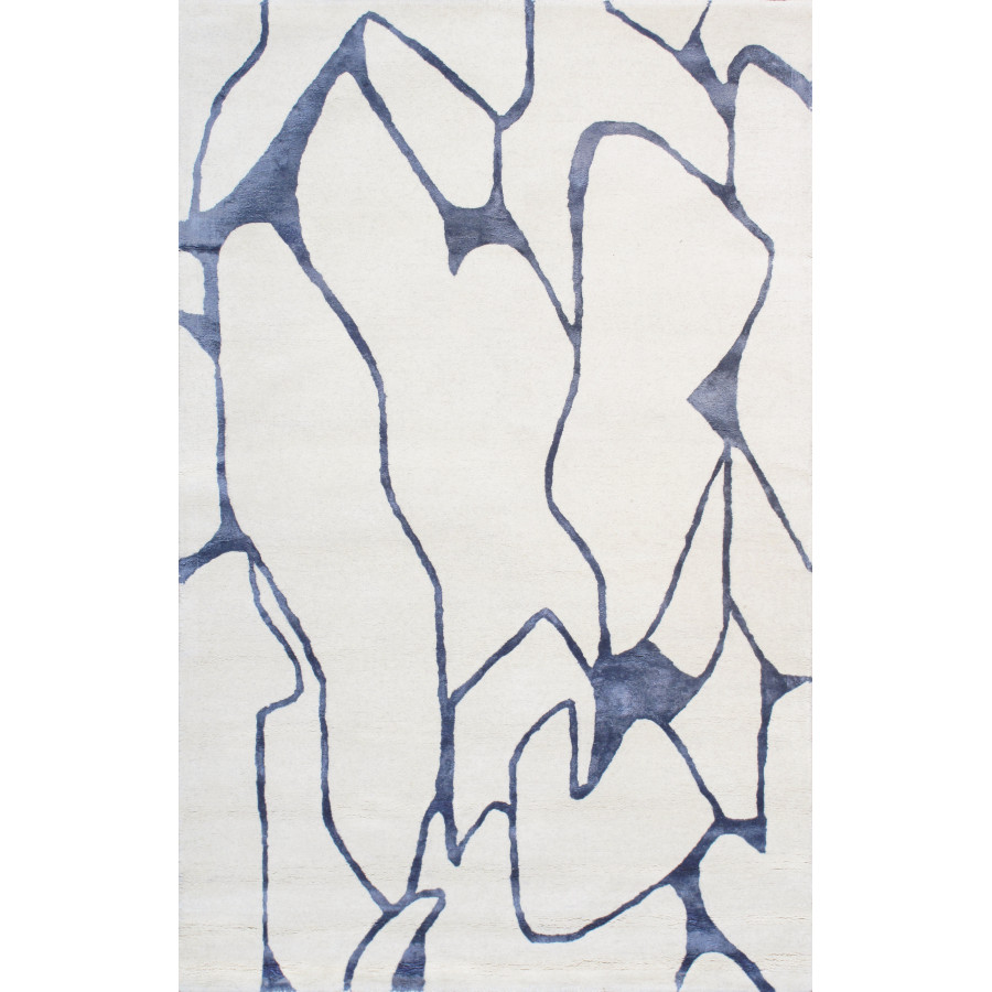 Pasargad - Edgy Collection Hand-Tufted Bamboo Silk/Wool Area Rug in Beige/Ivory, 60" x 96" (pvny-33 5x8)