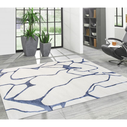 Pasargad - Edgy Collection Hand-Tufted Bamboo Silk/Wool Area Rug in Beige/Ivory, 60" x 96" (pvny-33 5x8)
