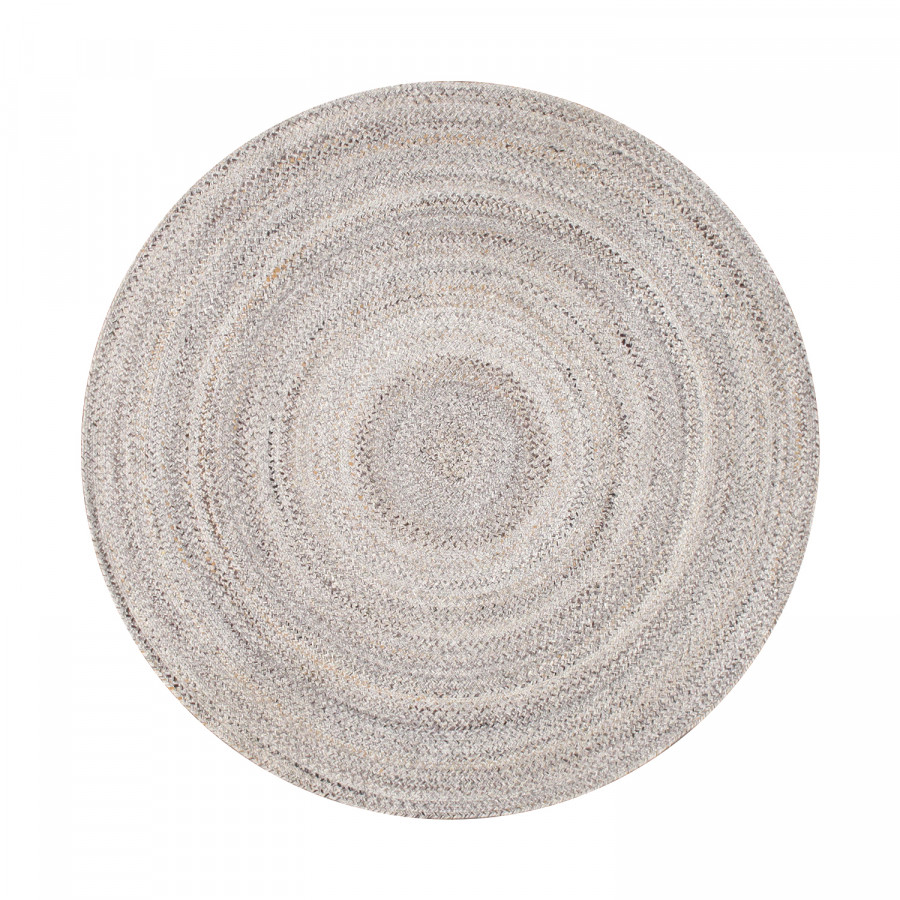 Pasargad Lagos Collection Hand Braided Poly Fabric Area Rug - Gray/Multi, 96" x 96" (py-04 8x8)