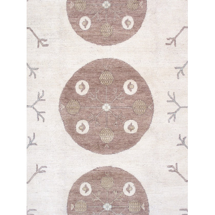 Pasargad - Khotan Collection Hand-Knotted Wool Area Rug in Ivory/L. Green, 123" x 170" (PZ-31B 10x14)