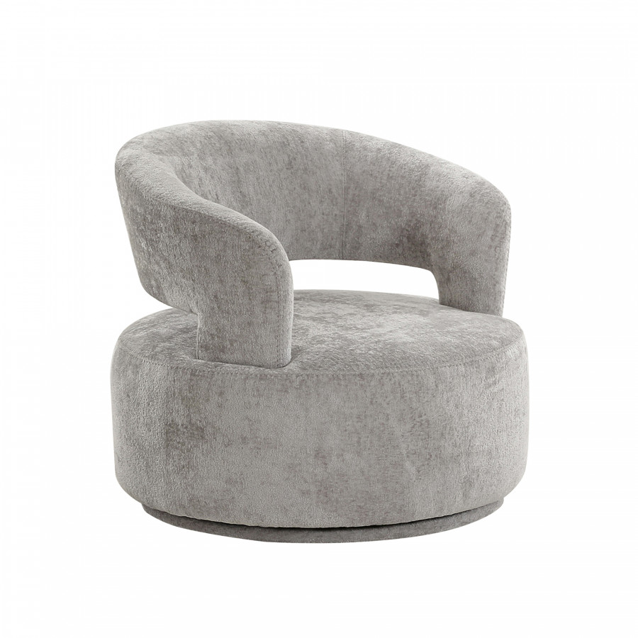 Pasargad - Piagia Upholstered Swivel Base Barrel Chair