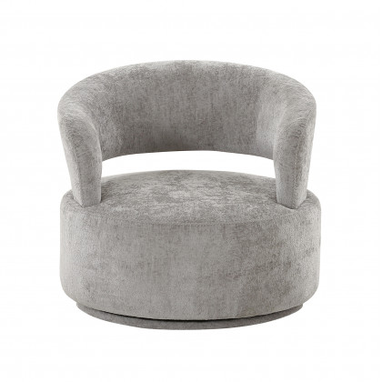 Pasargad - Piagia Upholstered Swivel Base Barrel Chair