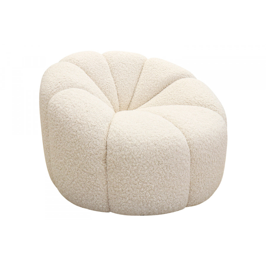Pasargad - Pompeii Cream Poly Fabric Lounge Chair