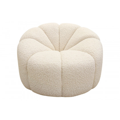 Pasargad - Pompeii Cream Poly Fabric Lounge Chair