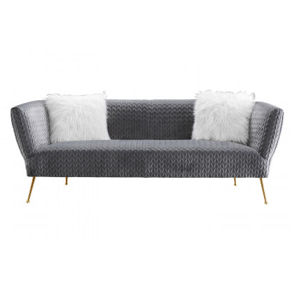 Pasargad - Noho Collection Lafayette Gray Velvet Sofa