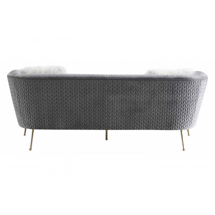 Pasargad - Noho Collection Lafayette Gray Velvet Sofa