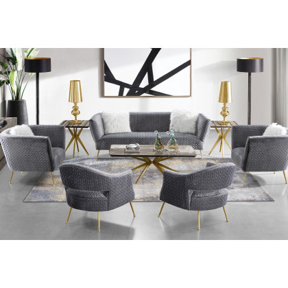 Pasargad - Noho Collection Lafayette Gray Velvet Sofa