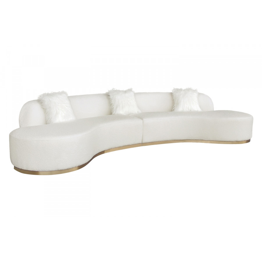 Pasargad - Simona Collection Modern Curved Sofa with 3 Pillow PZW-943W