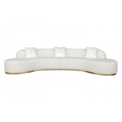 Pasargad - Simona Collection Modern Curved Sofa with 3 Pillow PZW-943W