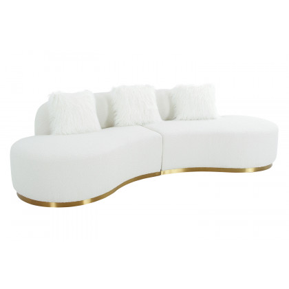 Pasargad - Simona Collection Modern Curved Sofa with 3 Pillow PZW-943W