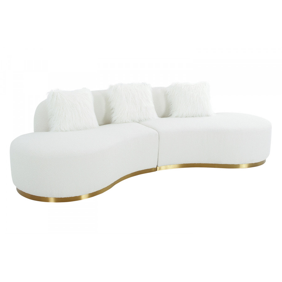 Pasargad Simona Collection Modern Curved Sofa with 3 Pillow (PZW-943W-S)