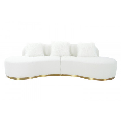 Pasargad Simona Collection Modern Curved Sofa with 3 Pillow (PZW-943W-S)