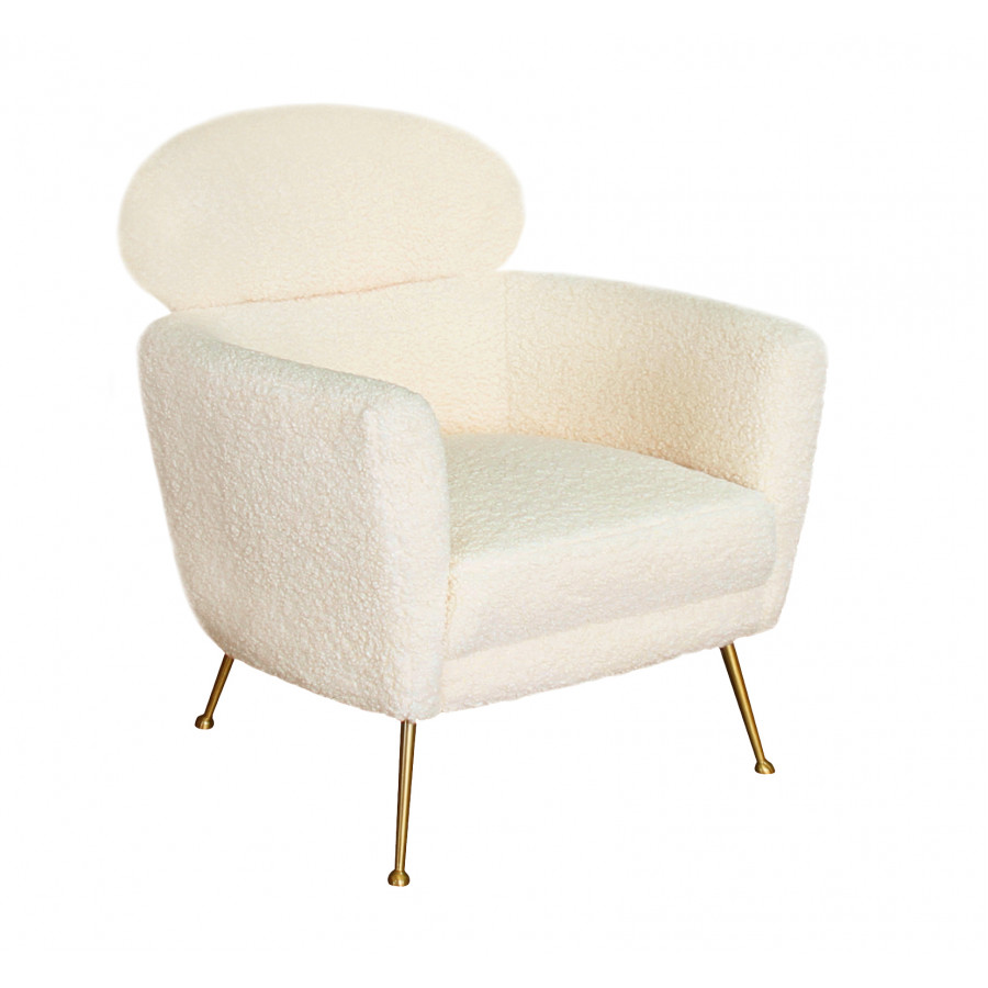 Pasargad - Felice Modern Armchair in Cream, Poly Fabric